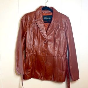 Vintage Wilson’s Leather Jacket Size 14 Caramel Great Condition